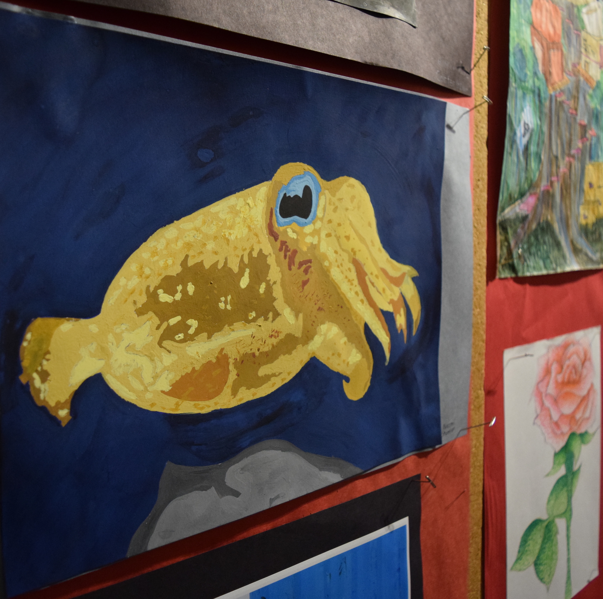 Artwork is displayed at the San Mateo County Office of Education.